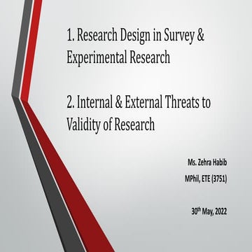 Internal and External threat to Validity