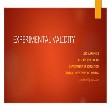 Internal and external validity (experimental validity)