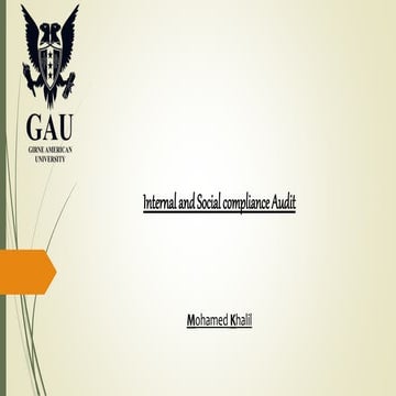 Internal and social compliance audit