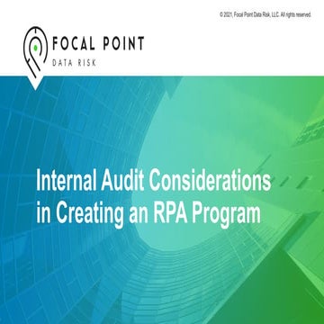 Internal Audit Considerations in Creating an RPA Program