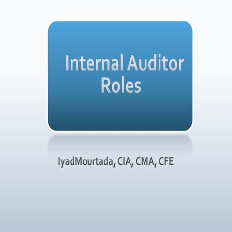 Internal Auditor Roles