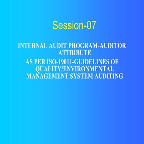 Internal audit program   auditor attribute  piyush