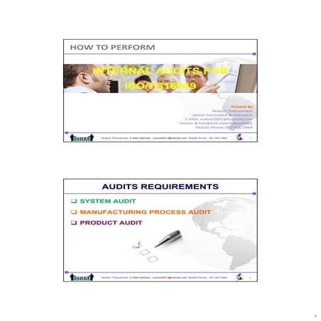 Internal audits for ISO/TS 16949