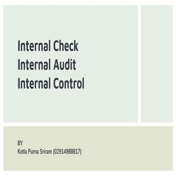 Internal check internal audit internal control