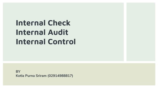 Internal control system | PPTX