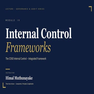 COSO: Internal Control Integrated Framework | PPTX