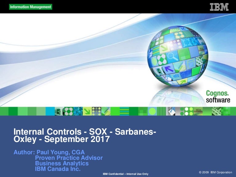 Internal controls - SOX - Sarbanes-Oxley - September 2017