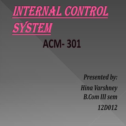 Internal control system