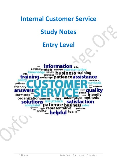 Internal Customer Service - Study N...
