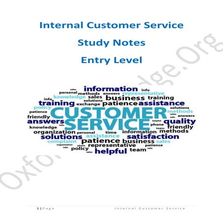 Internal Customer Service - Study Notes