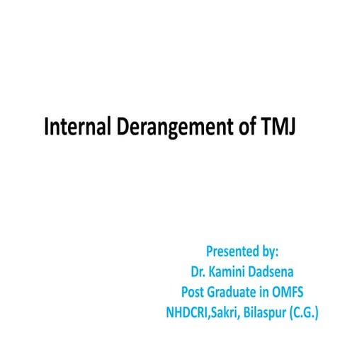 Internal derangement of tmj