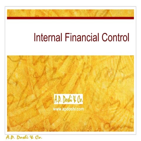Internal financial control