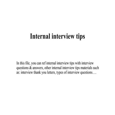 Internal interview tips