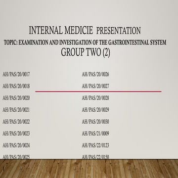 Examination and diagnosis of the GI system | PPTX