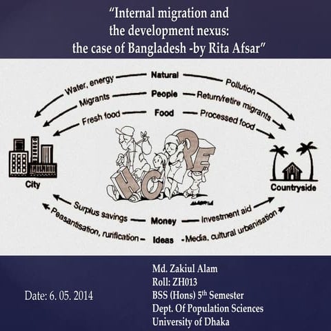 Internal migration and the development nexus,the case of bangladesh