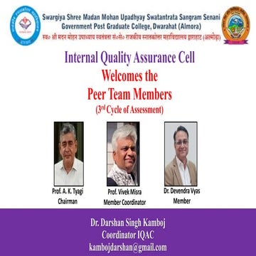 NAAC Visit Presentation of Internal Quality Assurance Cell