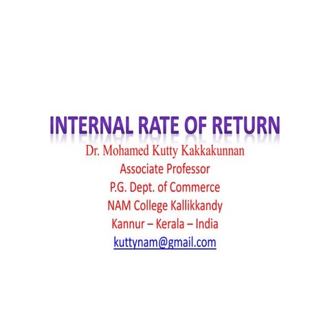 Internal rate of return