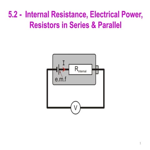 5.2 - Internal Resistance, Power & Combining Resistors