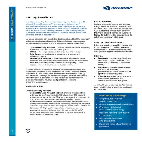 Internap at a Glance