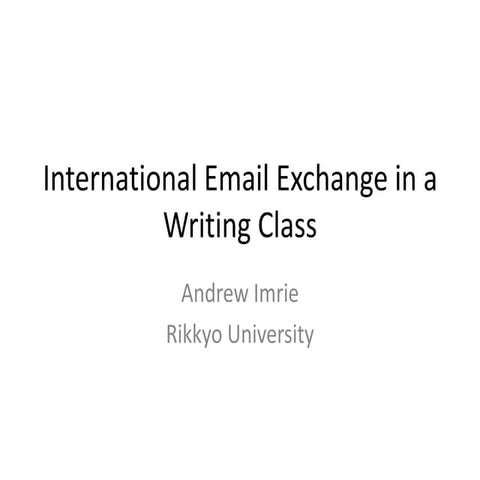 International email exchange in a writing class