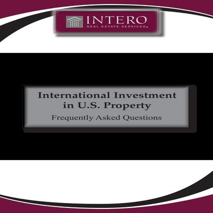 International  Investment In  U. S.  Property  F A Q