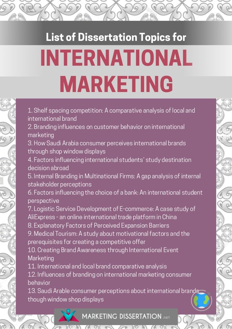 Ideas for Marketing Dissertation Topics - | TopicsMill