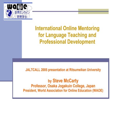International Online Mentoring for Language Teaching and Professional Develop...