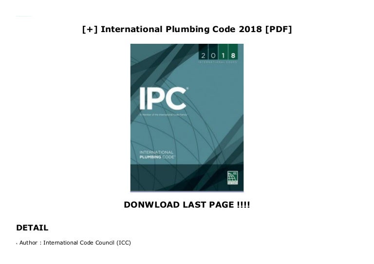International plumbing code 2018 pdf free download