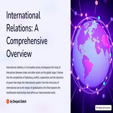 International Relations A Comprehensive Overview Pdf