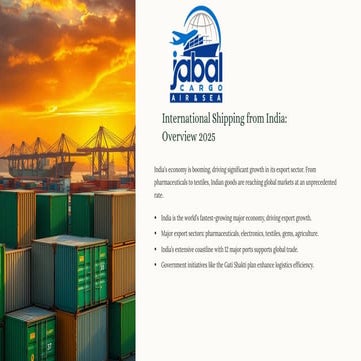 International Shipping from India:  Overview 2025