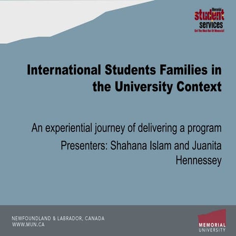 International Students Families in Unversity Context