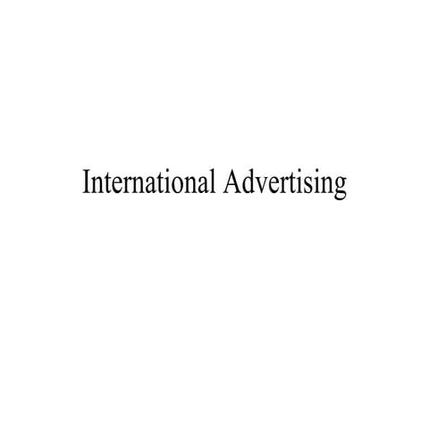 International Advertising | PPT
