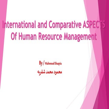 International and comparative aspects of human resource management | PPTX