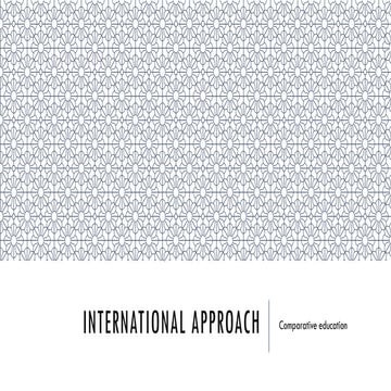 International approach in comparative education
