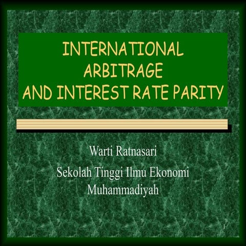 International arbitrage