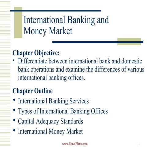 International banking and money market