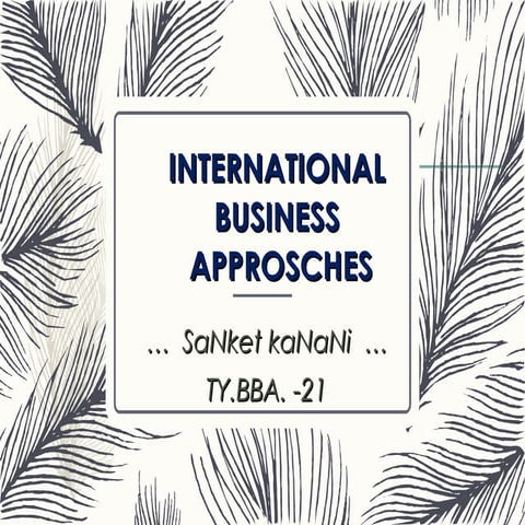 International  busines  approaches 