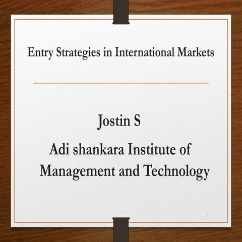 Entry strategies of companies