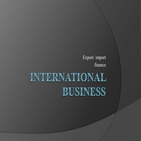 International business export finance
