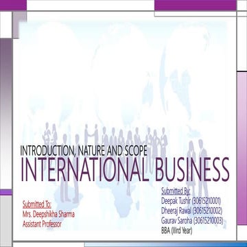 International Business   Introduction, Nature and Scope