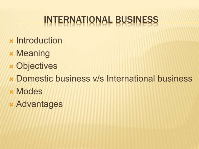 International business 1