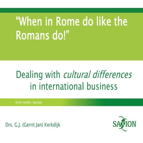 International business and cultural differences