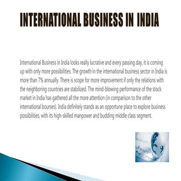 International business in india