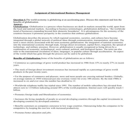 International business management