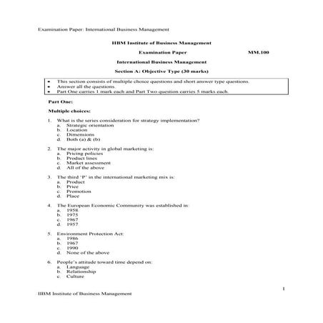 International business management & global marketing management