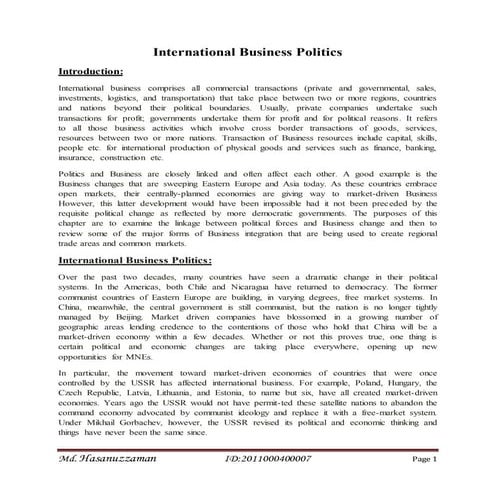 International Business Politics