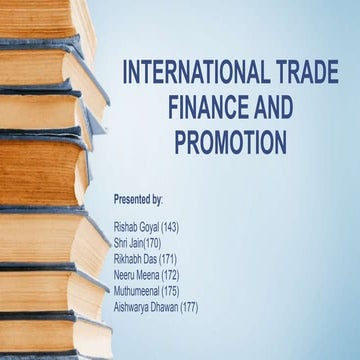 International trade finance and promotion