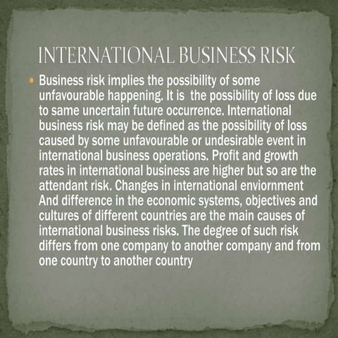 International business risk