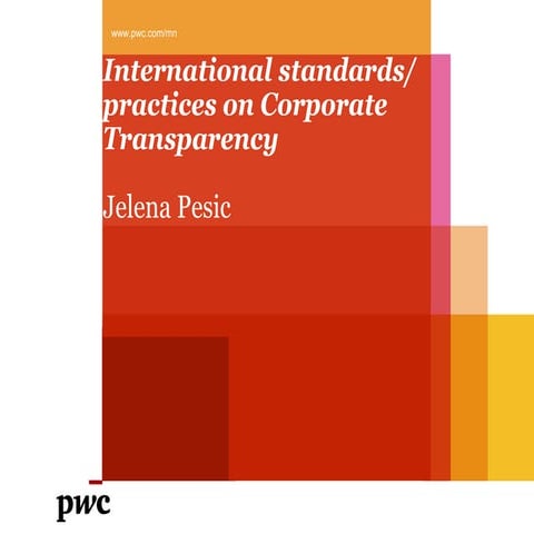 18.11.2013 International business standard on transparency, Jelena Pesic 
