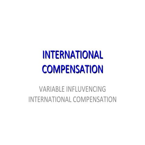 International compensation
